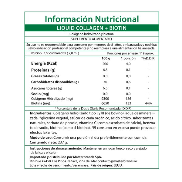 Colágeno Líquido + Biotina 1.000 Mcg - Imagen 4