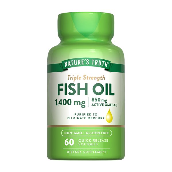 Omega 3 Fish Oil 1400 Mg con Esencia de Limón - 60 Cápsulas Blandas