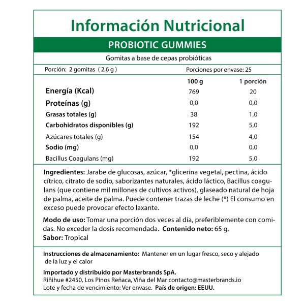 Gomitas de Probióticos - 50 Gomitas Veganas - Imagen 3